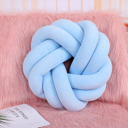 HKM-739091 Knotted Lumbar Pillow with Memory Foam Fill, 100% Polyester Fiber, 30 cm x 12 cm