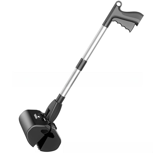 HKM-7408445 Durable Dog Pooper Scooper with ABS and Aluminum Alloy Construction, 80 cm Long, Black, Gray, Purple