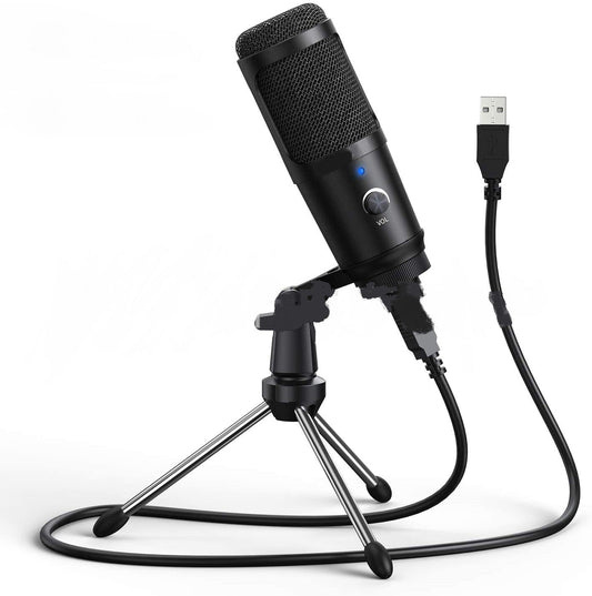 HKM-741459 Apple-Compatible Live Recording Microphone with Desktop Tripod Stand