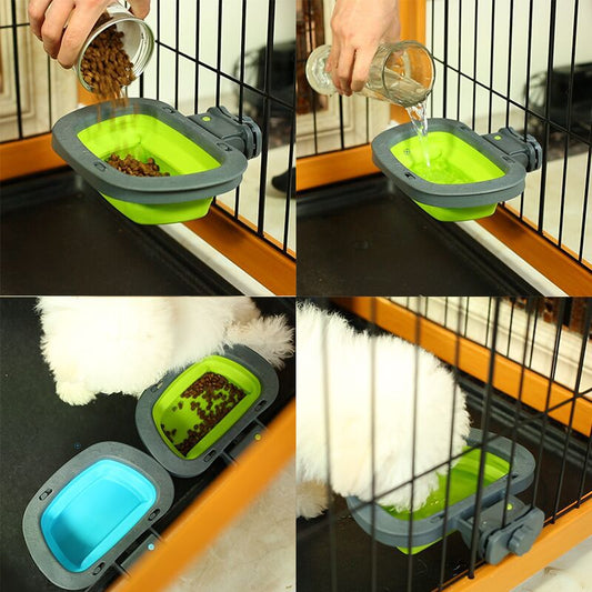 HKM-7422269 Portable Folding Pet Bowl - Multi-Color TPE Design for Food and Water, Suited for All Pet Sizes