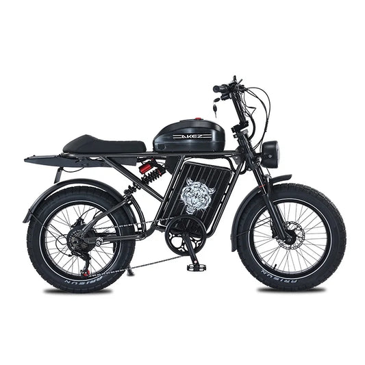 HKM-744339 Electric Fat Tire Full Suspension Cross Hybrid Bike, 20 Inch, 48V 1500W Motor, 7-Speed Gearing, Up to 50 km/h Speed