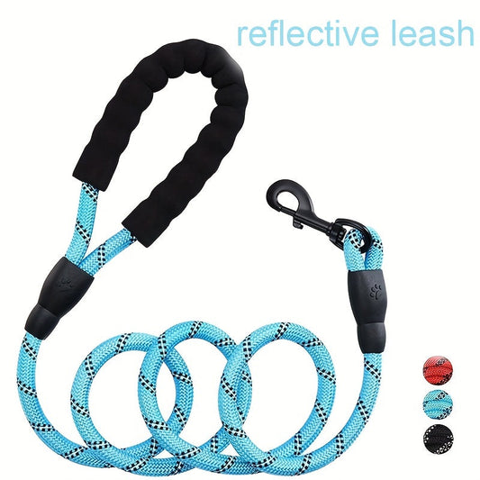 HKM-7458109 Dogs Leash with Padded Handle and Reflective Stitching for Comfortable Jogging and Training