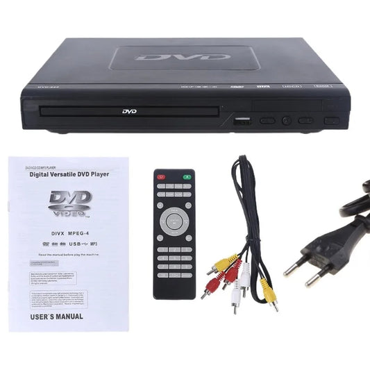 HKM-747219 Portable HDMI-Compatible Full HD 1080P DVD Player with USB Support for CD, MP3, MP4, RW, and VCD Playback