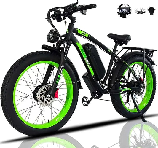 HKM-748179 2000W Electric Mountain Fatbike with Dual Motors, 26-Inch Wheels, 21-Speed Gears, 48V Lithium Battery, Up to 60 km/h