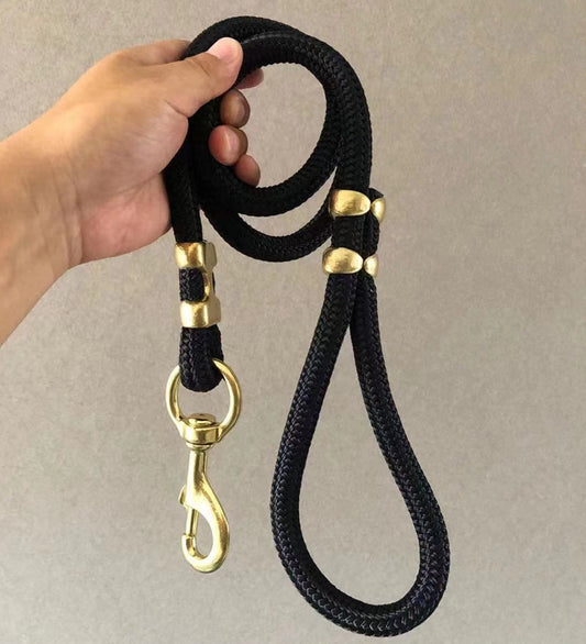 HKM-7487421 Nylon Large Dog Walking Leash - Fashionable Solid Color, 1.2M Length, 1.5CM Width