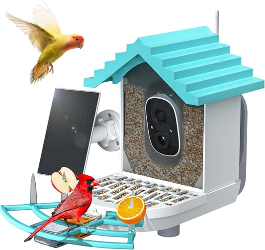 HKM-750099 Smart Bird Feeder with AI Bird Identification and Solar-Powered 2K Video Recording