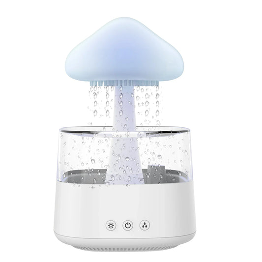 HKM-750355 Adjustable Water Flow Cloud Humidifier with 7-Color Light and Relaxing Raindrop Sound