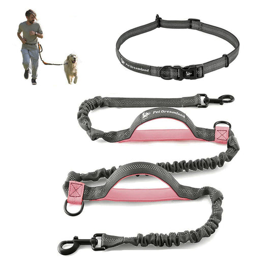 HKM-7508669 Portable Nylon Pet Leash for Running and Traction - Multi-Color Options, 1.4m to 2.0m Stretching Length
