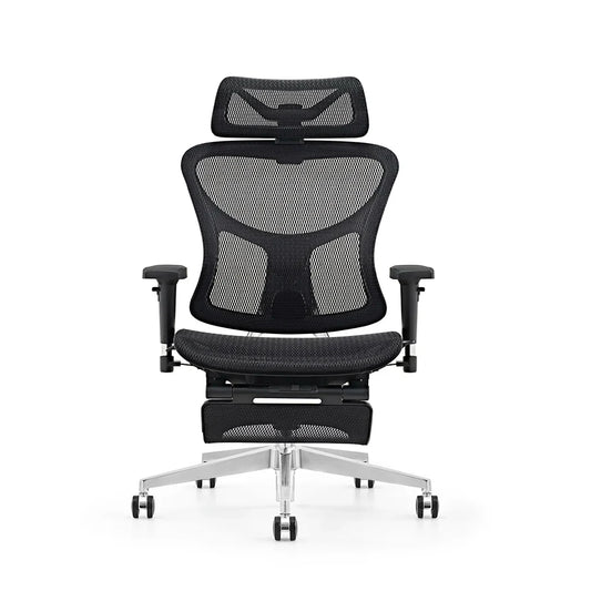 HKM-750931 Ergonomic High Back Mesh Office Chair with Footrest and Adjustable Swivel Armrests