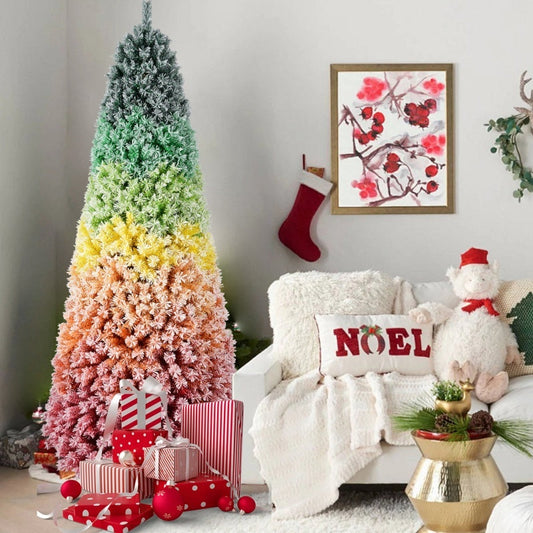 HKM-753747 Colorful Rainbow Artificial Christmas Tree - 6FT & 7.5FT with PVC Branch Tips