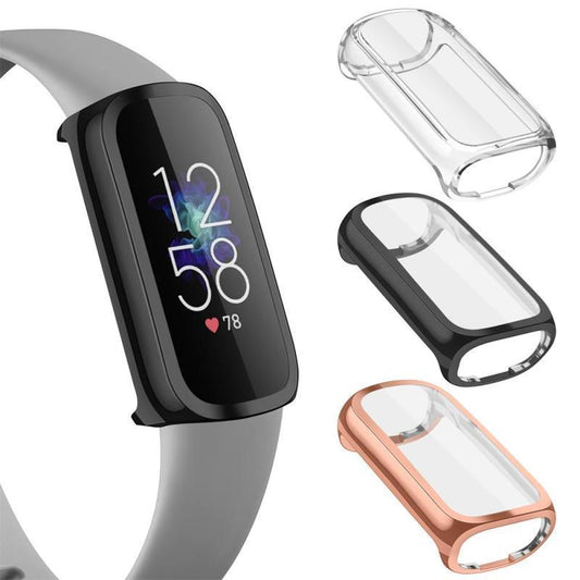 HKM-755283 Soft TPU Electroplating Watch Case for Fitbit Luxe - All-Inclusive Screen Protection