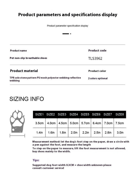 HKM-7577021 Breathable Waterproof Non-Slip Dog Shoes in Various Colors and Sizes