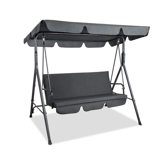 HKM-758931 Double Hammock Metal Hanging Swing Chair with Stand for Patio and Garden Use