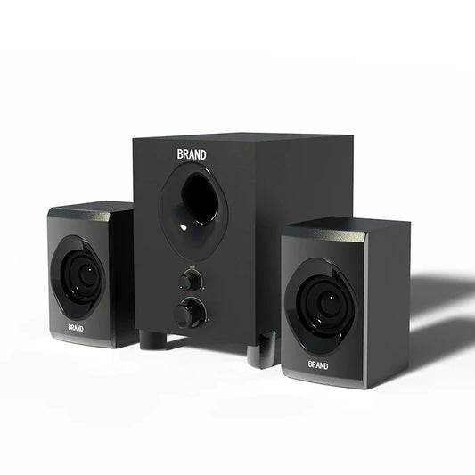 HKM-760211 2.1 Channel Hi-Fi Bluetooth Subwoofer Speaker System with USB, TF and AUX Connectivity for Home Theatre and PC