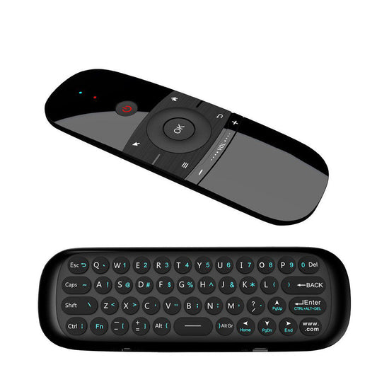 HKM-761875 Compact Wireless Keyboard, Mouse, and Remote Control Set - Portable 57 Keys with USB Rechargeable Battery