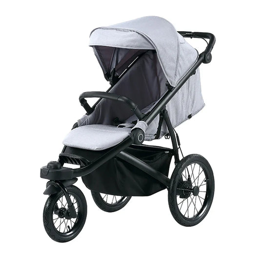 HKM-763859 Lightweight Foldable 3-Wheel Jogger Stroller with Rain Cover for Newborns