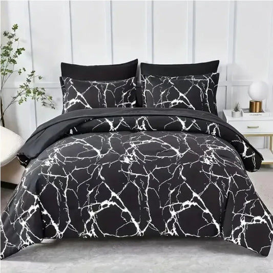 HKM-764819 3-Piece Comfort Fabric Queen Bed Set for Stylish Sleep