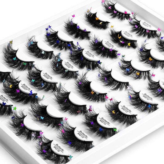 HKM-765203 Multi-Layered Artificial Mink Hair Butterfly False Eyelashes with Natural Curl