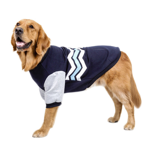 HKM-7667133 Wavy Striped Two-Legged Hoodie for Dogs - Soft Cotton, Comfortable Fit