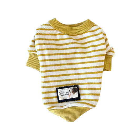 HKM-7675069 Stylish Striped Cotton Dog Vest for Autumn - Multiple Colors & Sizes Available