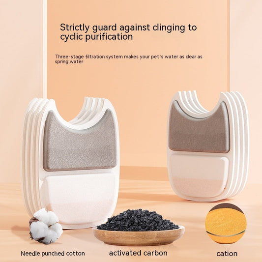 HKM-7707325 Activated Carbon Water Filter Replacement for Pet Dispensers - Pack of 4 Elements & 16 Cotton Pads