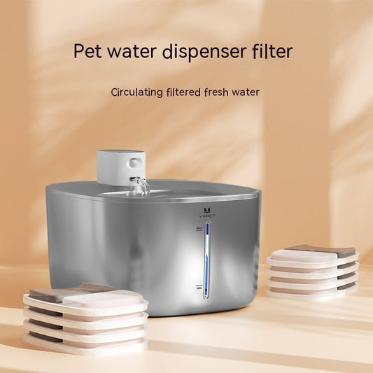 HKM-7707325 Activated Carbon Water Filter Replacement for Pet Dispensers - Pack of 4 Elements & 16 Cotton Pads