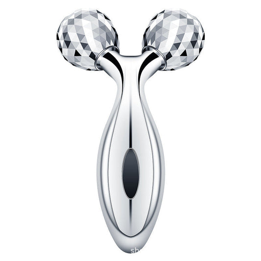 HKM-771987 V Facial Massager - Body Roller with Stainless Steel and ABS Resin, 135g