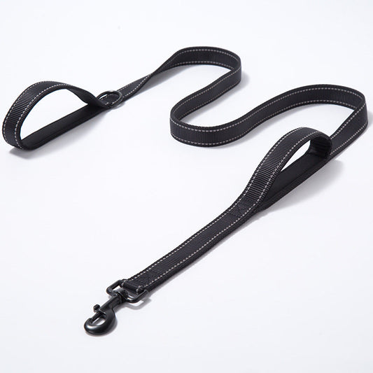 HKM-7738045 Reflective Nylon Dog Leash - Double Thickened, 150cm Length, 2.5cm Width, Multiple Colors Available