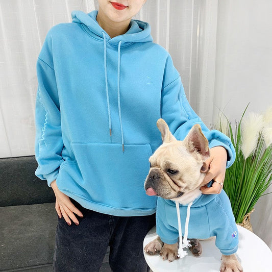 HKM-7804861 Tide Plus Velvet Parent-Child Dog Costume for Three, Available in Multiple Colors and Sizes
