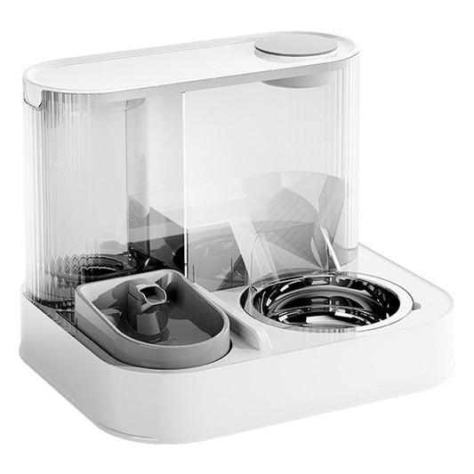 HKM-7830589 2-in-1 Automatic Cat Feeder and Water Dispenser for Dogs and Cats, 1L Water Capacity, 2L Food Capacity