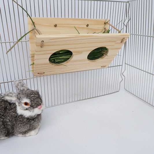HKM-7851837 Wooden Grass Frame for Small Pets - Versatile Natural Pine for Guinea Pigs, Hamsters, Bunnies, and More (18x30cm)