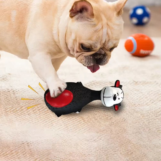 HKM-7879485 Interactive Latex Dog Chew Toy Set - 4 Cartoon Shaped Toys for Dental Health and Anxiety Relief