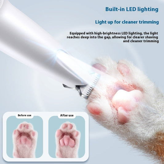 HKM-7917373 Rechargeable Two-in-One Cat Nail Shaver and Trimmer with Cleaning Brush and Charging Cable