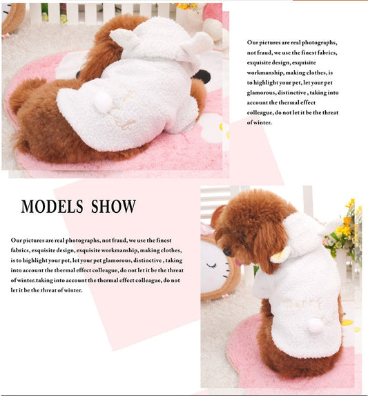 HKM-7935293 Cozy White Down Jacket for Dogs in XS-XL Sizes