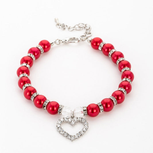 HKM-7938621 Elegant Pearl Necklace Pet Collar Decoration in Various Colors and Sizes