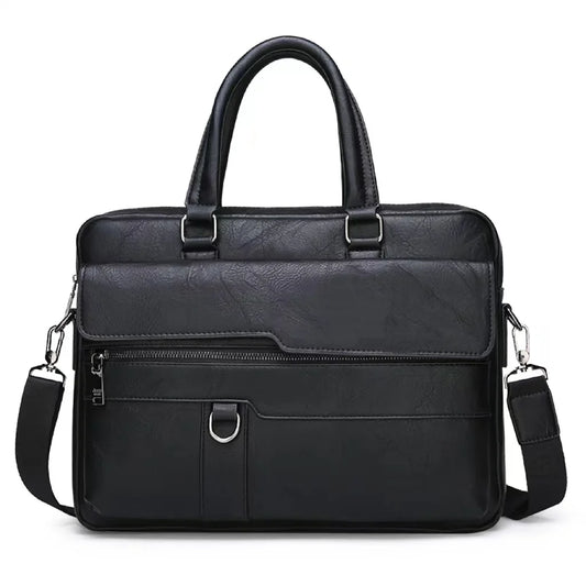 HKM-794835 Large Capacity Waterproof Laptop Briefcase Made with PU Leather for Men