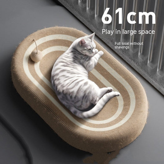 HKM-7958077 Extra Large Japanese Style Sisal Cat Scratch Board with Ears - 61cm x 40cm x 9cm