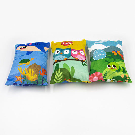 HKM-7977789 Cat Hug Plush Pillow for Stress Relief - Spring Countryside, Sea World, Wizard of Oz Designs