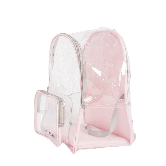 HKM-7981373 Transparent Portable Cat Walking Bag for Cats and Small Dogs, PVC and Canvas Construction