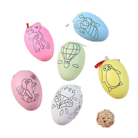 HKM-801043 DIY Hand-Painted Colorful Easter Egg Set for Kids - Creative Easter Party Decoration