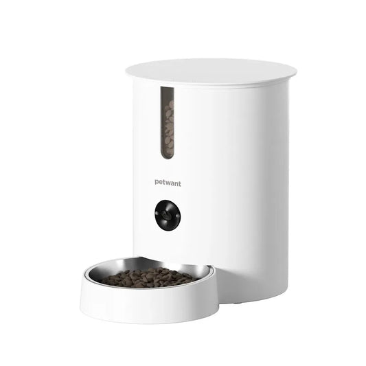 HKM-806099 Smart 2.8L Pet Feeder with Camera and App Control, Stainless Steel Bowls for Cats and Dogs