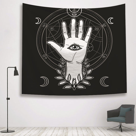 HKM-806483 Divination Hand Tapestry – 100% Polyester Wall Art, Versatile Use for Home Decor, Beach, Table, and More