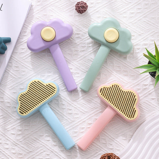 HKM-807891 Self-Cleaning Pet Comb - Needle Hair Remover for Cats in Taro Purple Pink, Nordic Blue, and Transparent Green