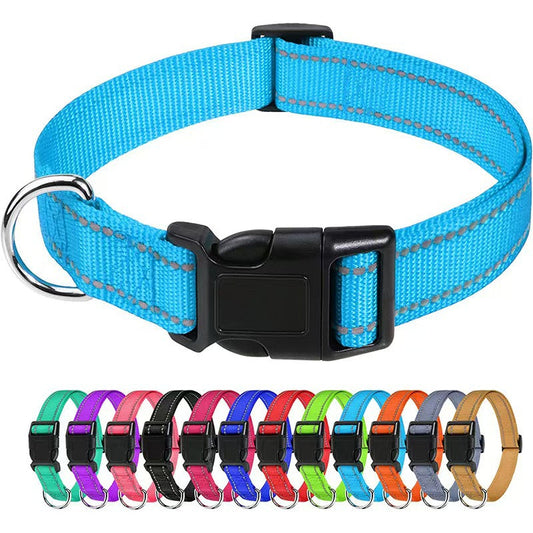 HKM-8079421 Durable Nylon Outdoor Dog Collars in Multiple Colors and Sizes for All Breeds
