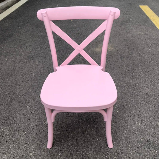 HKM-808659 Children's Portable Plastic Cross Back Dining Chair - Ideal for Parties and Events