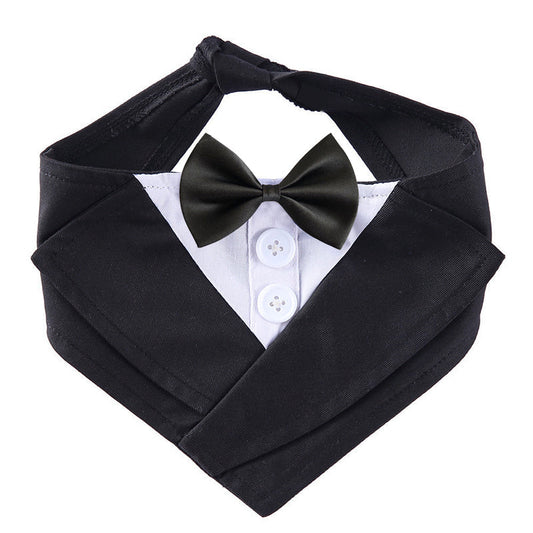 HKM-8091197 Stylish Dog Bow Tie Bib, Adjustable Neck Size in Red, Wine Red, and Black