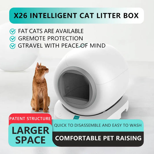 HKM-809235 Smart Self-Cleaning Cat Litter Box for Easy Maintenance - Compatible For Multiple Cats, 9L Capacity