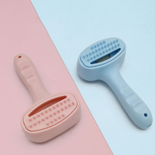 HKM-8111805 Handheld Electric Suction Grooming Comb for Pet Hair Removal - USB Rechargeable, Available in Blue & Pink