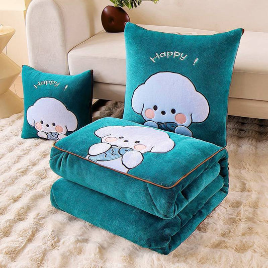 HKM-812243 Cute Dog Multifunctional Pillow Quilt with Bamboo Charcoal Filling - Available in Multiple Colors and Sizes