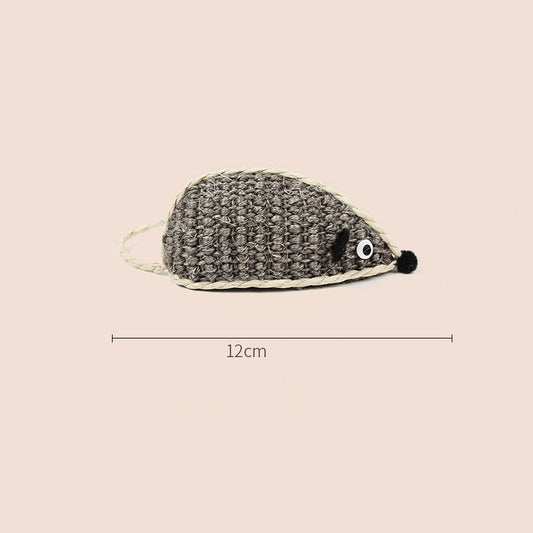 HKM-8162877 Multicolor Sisal Cat Mouse Toy - Set of 3 Fun Playful Toys